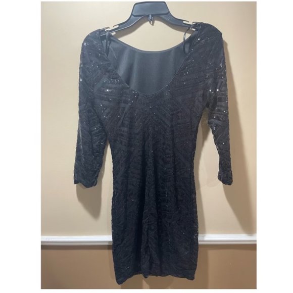 Black Sequin Dress - Picture 3 of 4